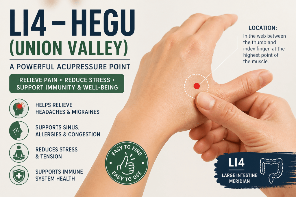 Hegu. Large Intestine 4 point.