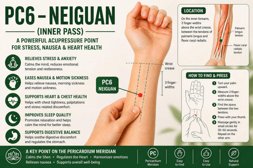 PC6 Neiguan point location